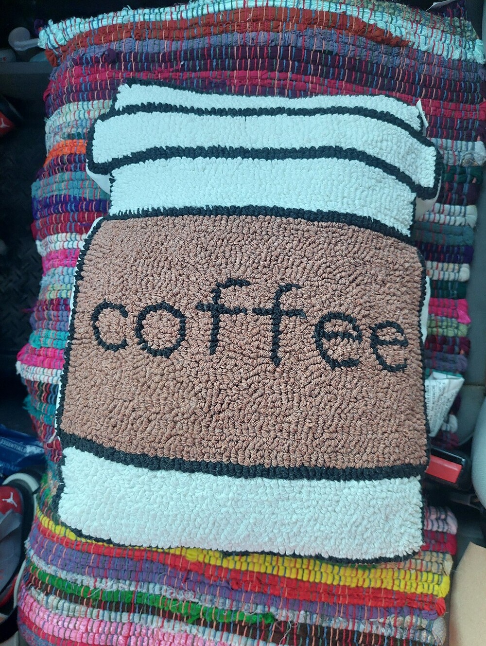 New Coffee Cup Pillow Stitched Design SuPER CUTE Starbucks Fan